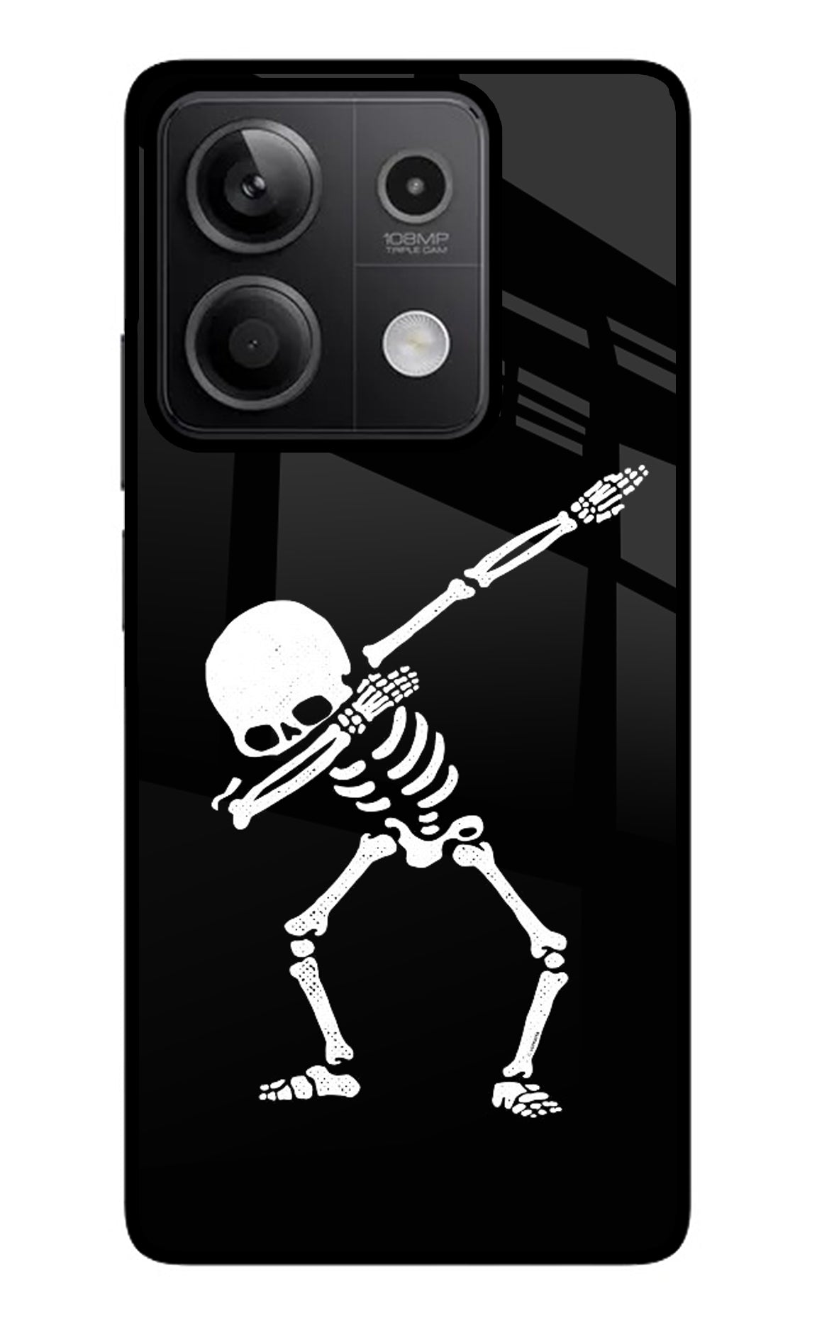 Dabbing Skeleton Art Redmi Note 13 5G Glass Case
