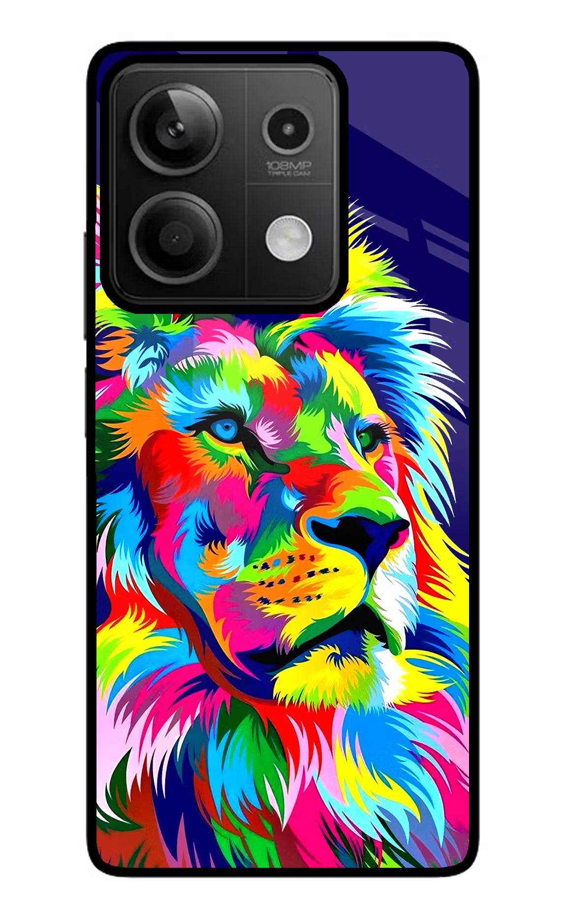 Vector Art Lion Redmi Note 13 5G Glass Case Back Cover by Casekaro