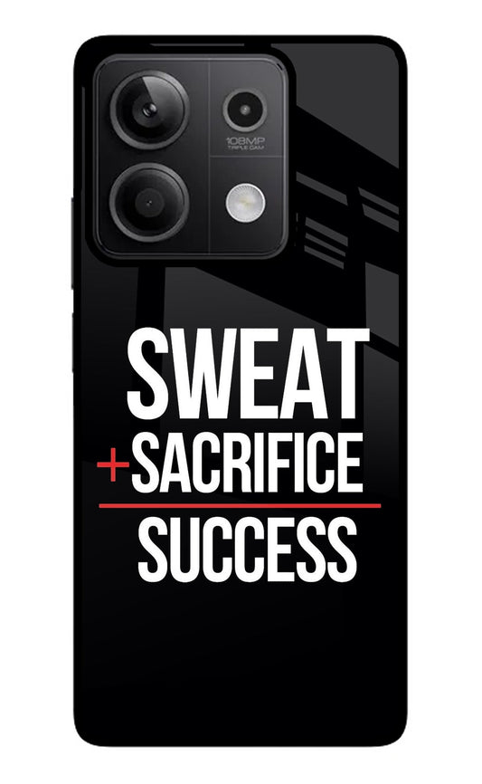 Sweat Sacrifice Success Redmi Note 13 5G Glass Case