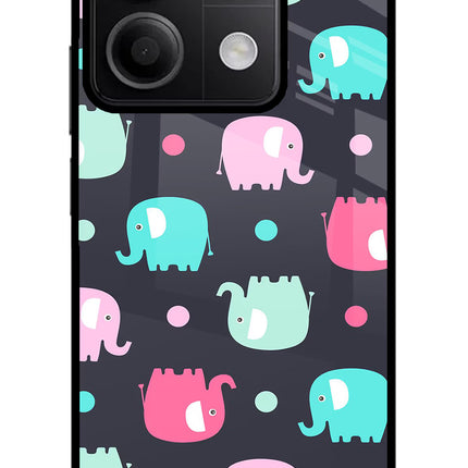 Elephants Redmi Note 13 5G Glass Case