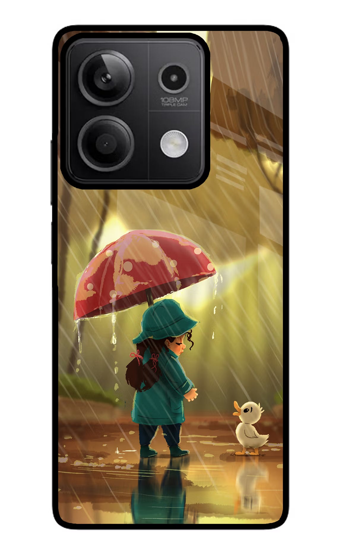 Rainy Day Redmi Note 13 5G Glass Case Back Cover by Casekaro