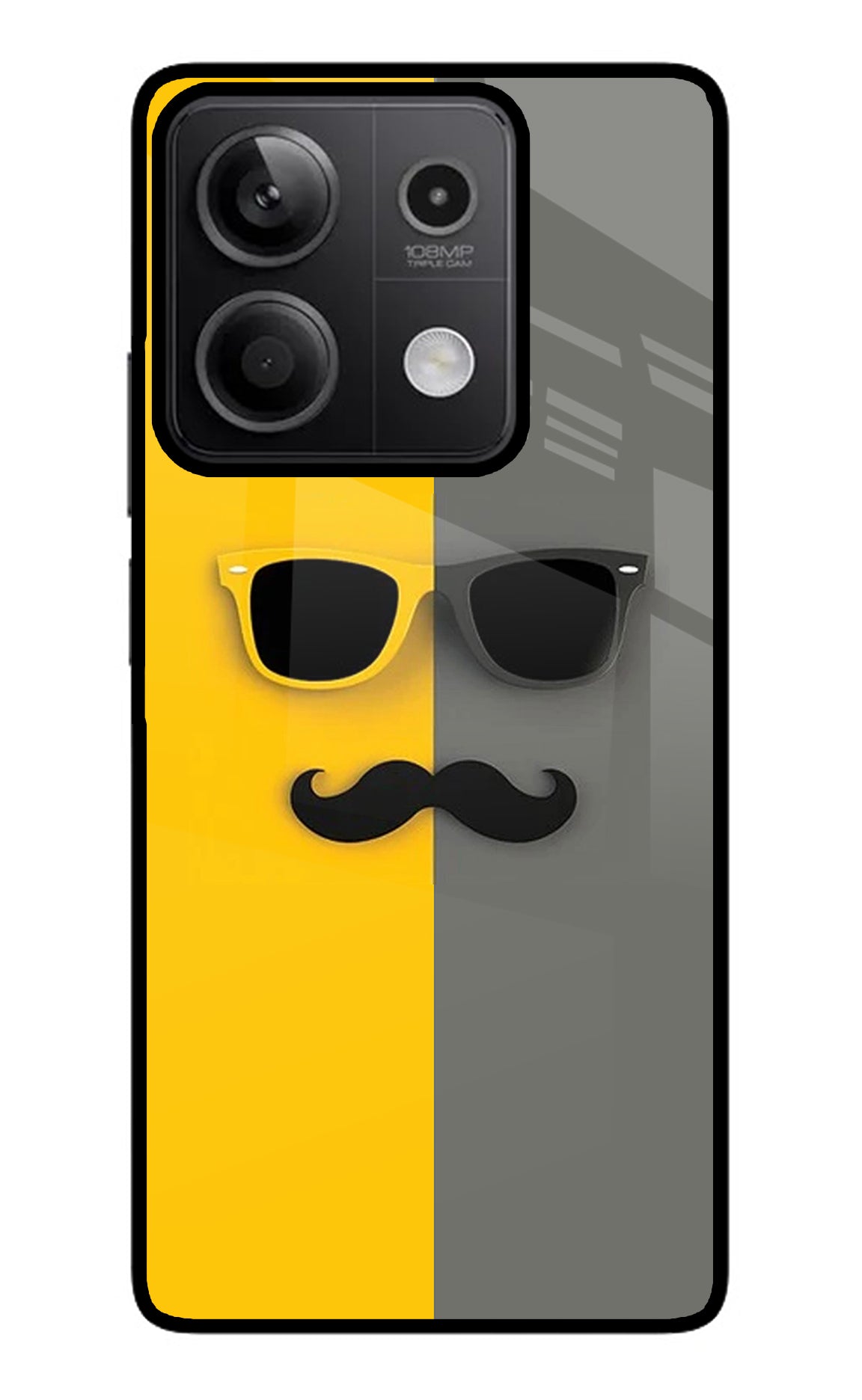 Sunglasses with Mustache Redmi Note 13 5G Glass Case