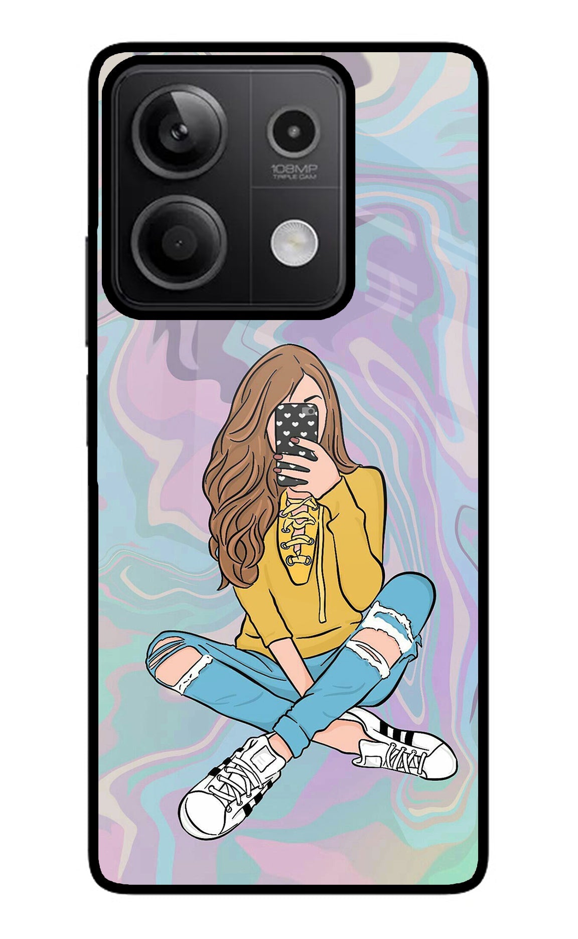 Selfie Girl Redmi Note 13 5G Back Cover