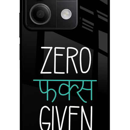 Zero Fucks Given Redmi Note 13 5G Glass Case