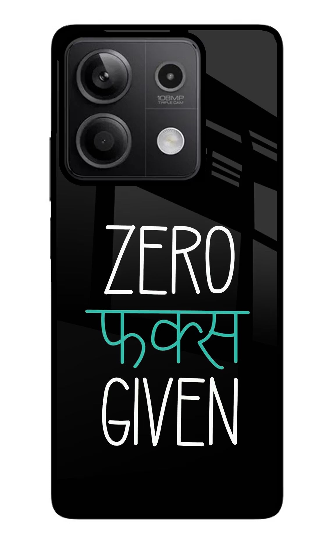 Zero Fucks Given Redmi Note 13 5G Glass Case Back Cover by Casekaro