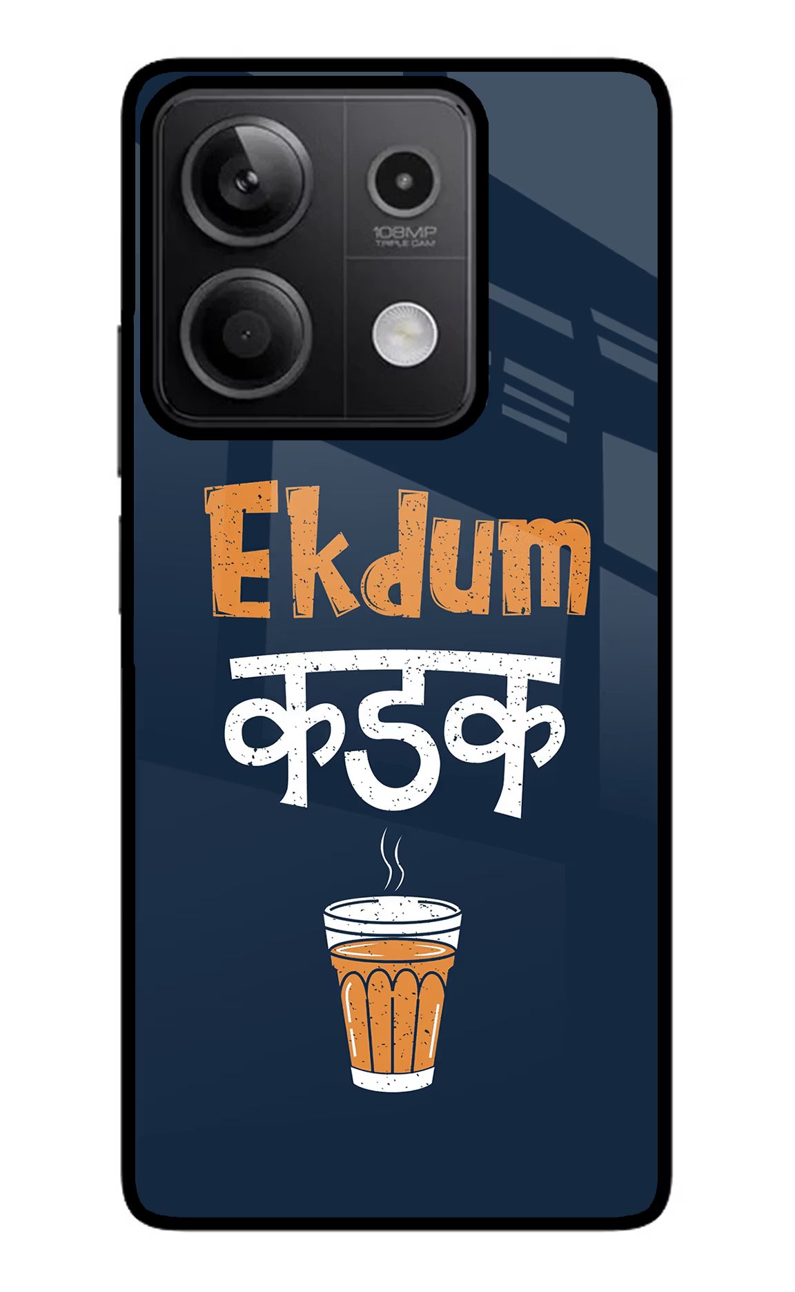 Ekdum Kadak Chai Redmi Note 13 5G Glass Case Back Cover by Casekaro