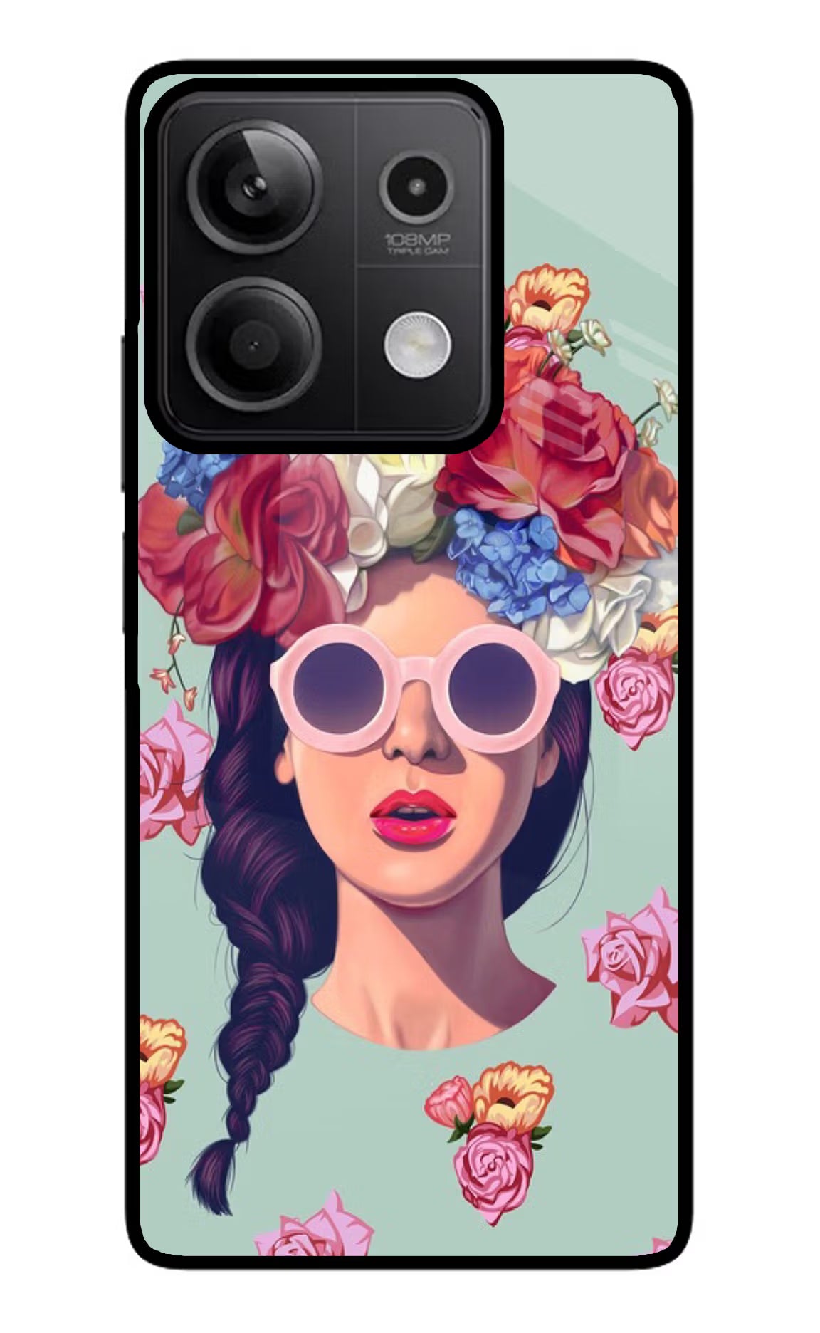 Pretty Girl Redmi Note 13 5G Glass Case Back Cover by Casekaro