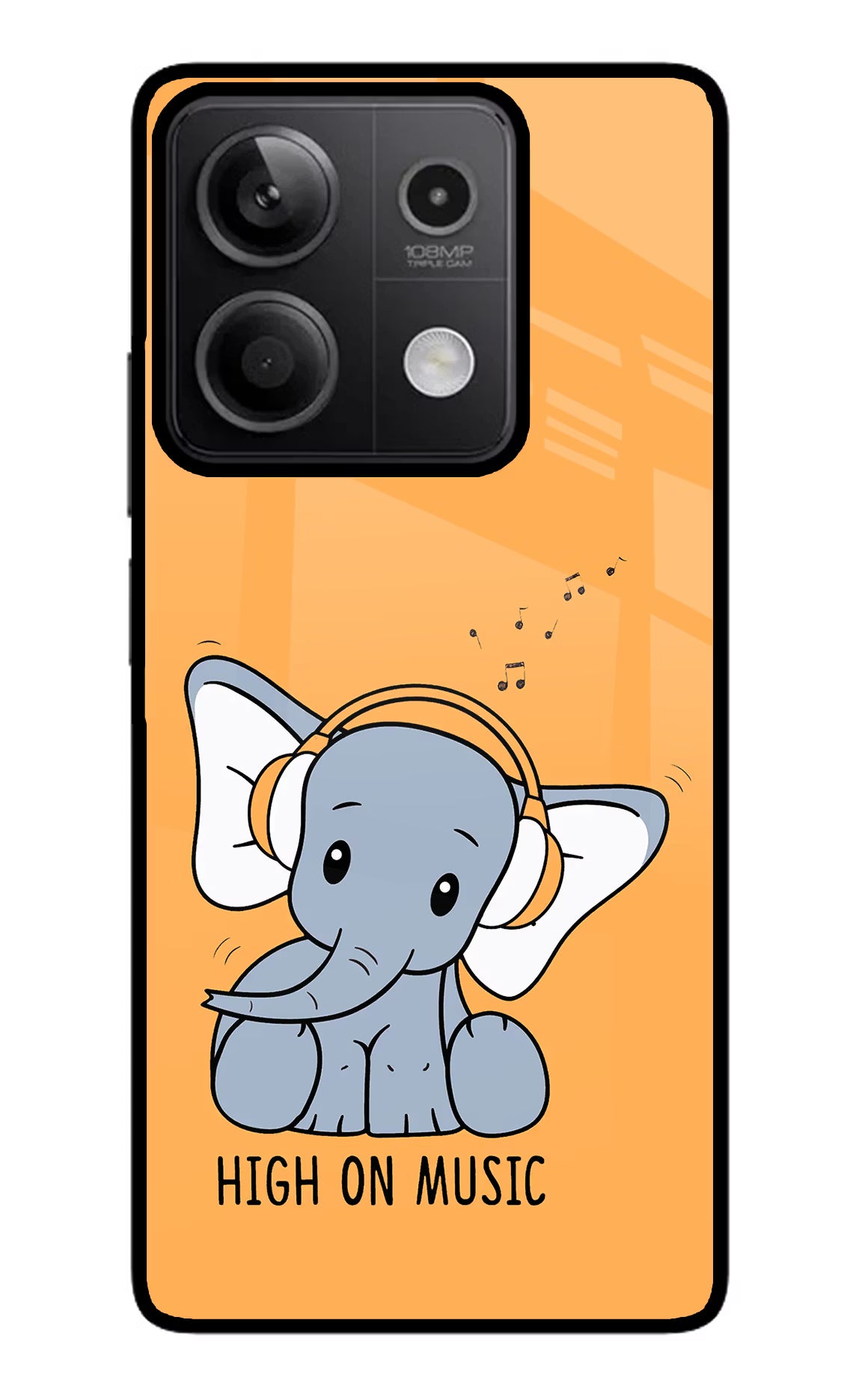 High On Music Redmi Note 13 5G Glass Case Back Cover by Casekaro