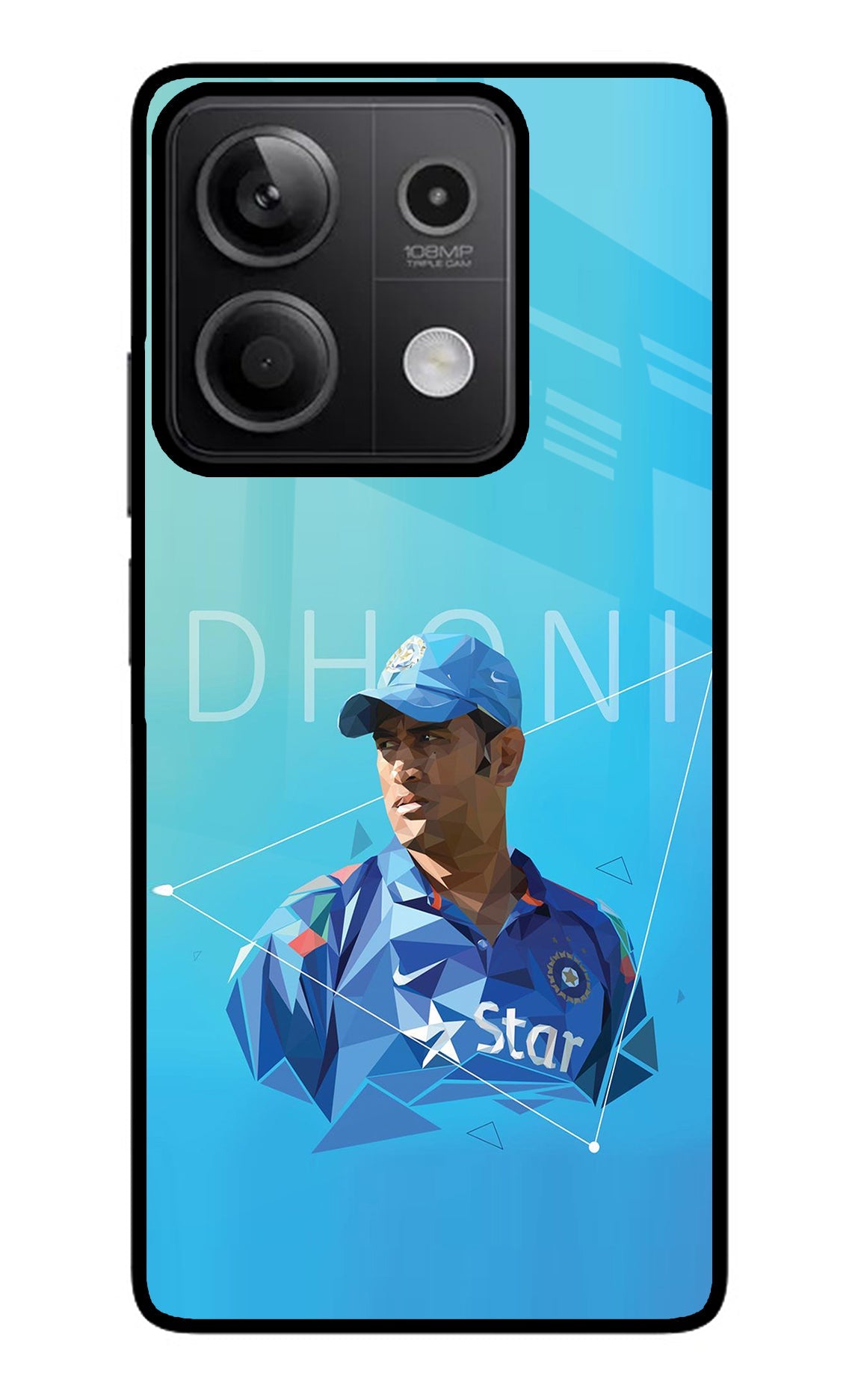 Dhoni Artwork Redmi Note 13 5G Glass Case