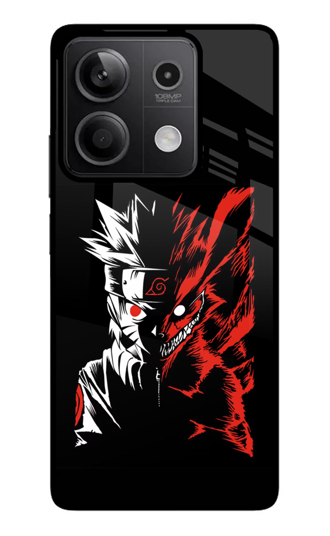 Naruto Two Face Redmi Note 13 5G Glass Case Back Cover by Casekaro