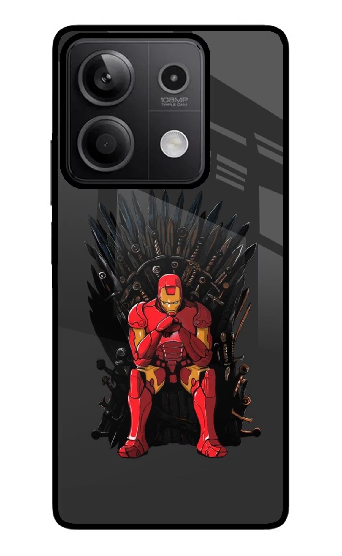 Ironman Throne Redmi Note 13 5G Glass Case Back Cover by Casekaro