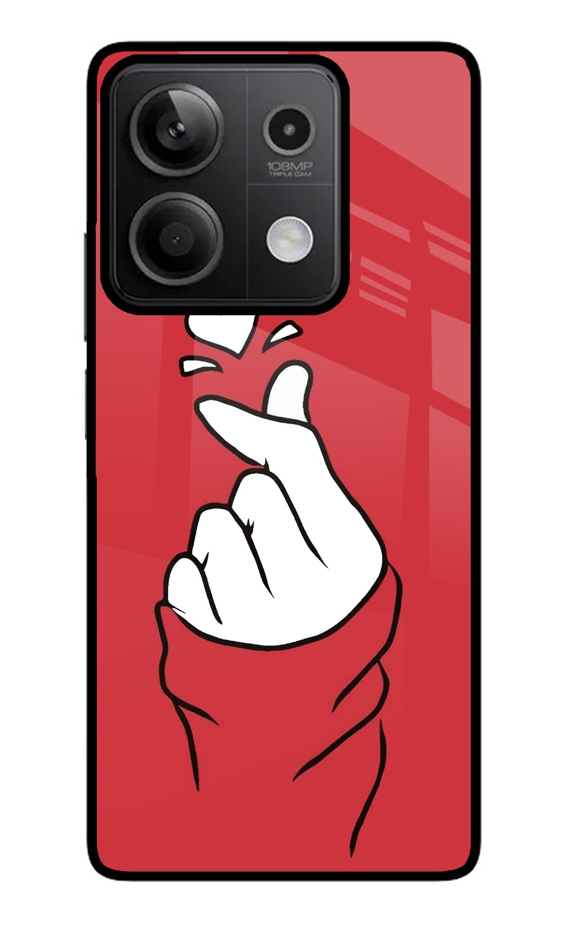 Korean Love Sign Redmi Note 13 5G Glass Case