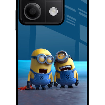 Minion Laughing Redmi Note 13 5G Glass Case Back Cover by Casekaro