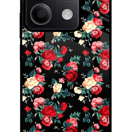 Rose Pattern Redmi Note 13 5G Glass Case