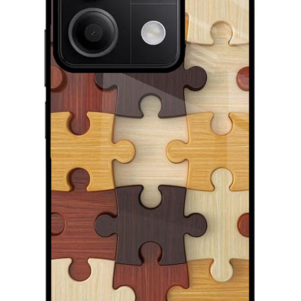 Wooden Puzzle Redmi Note 13 5G Glass Case