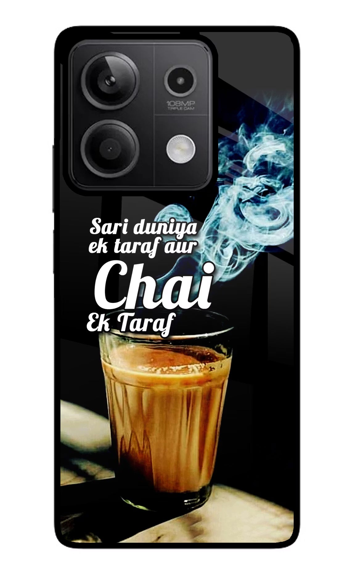 Chai Ek Taraf Quote Redmi Note 13 5G Glass Case Back Cover by Casekaro