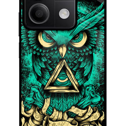 Green Owl Redmi Note 13 5G Glass Case