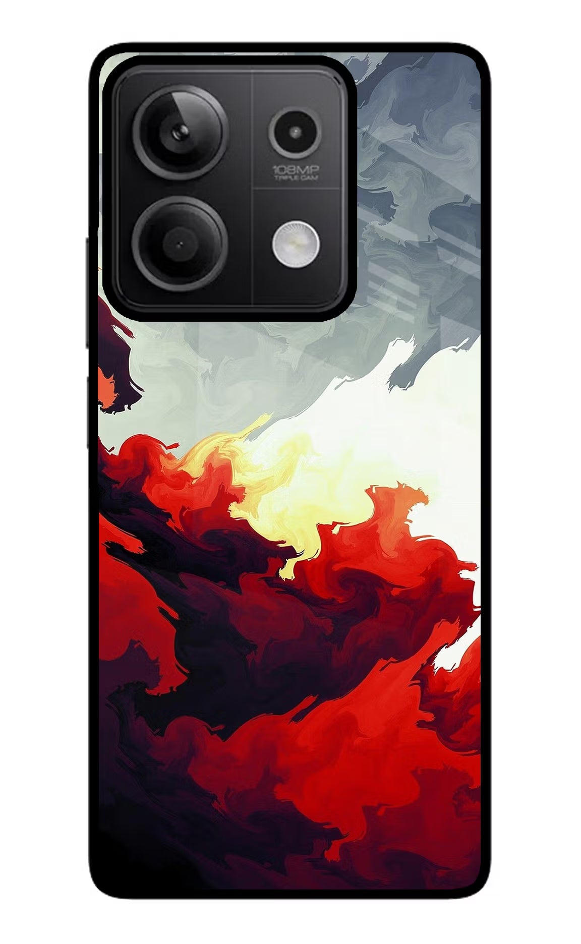 Fire Cloud Redmi Note 13 5G Glass Case Back Cover by Casekaro