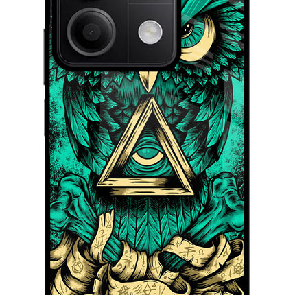 Green Owl Redmi Note 13 5G Glass Case