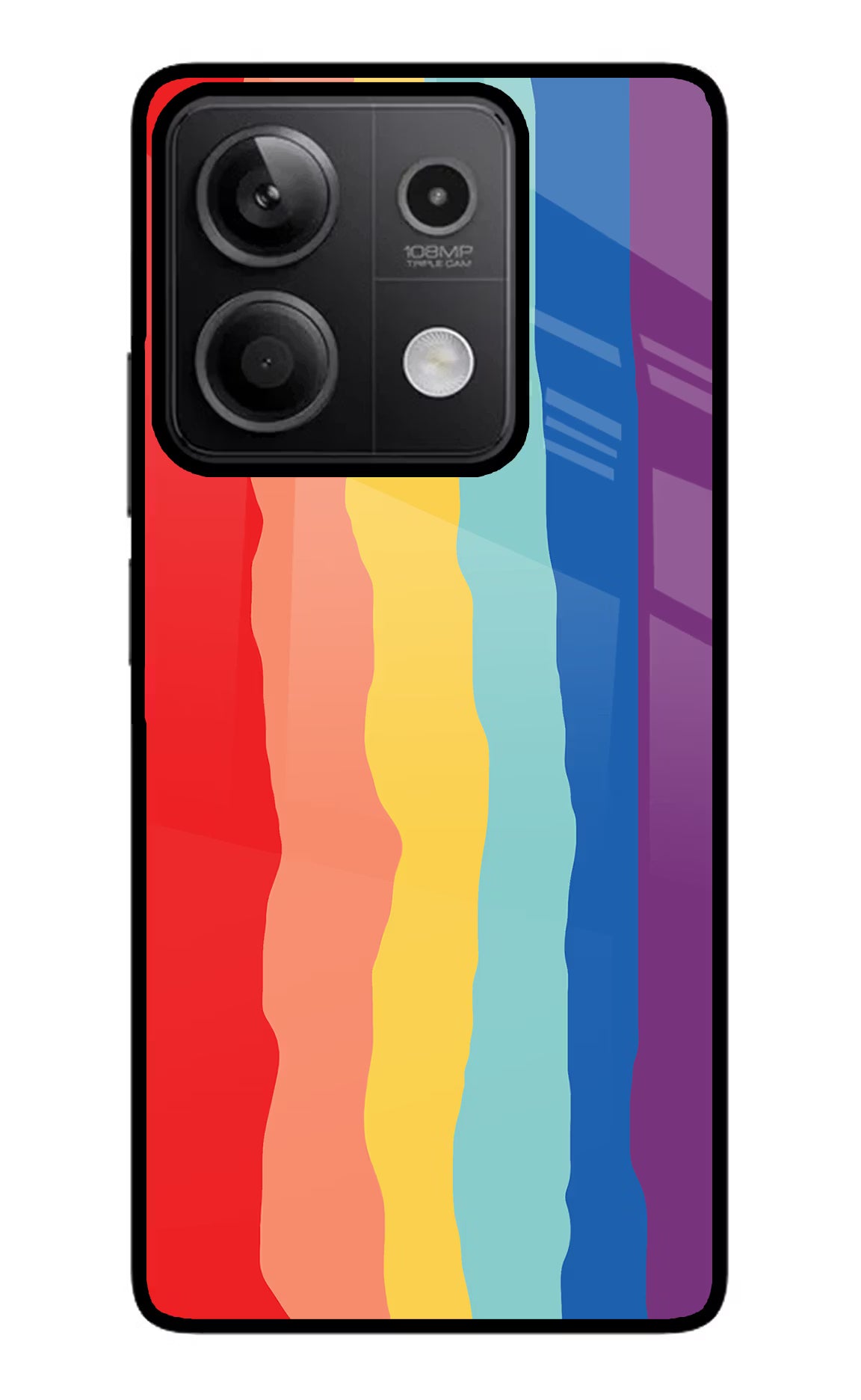 Rainbow Redmi Note 13 5G Glass Case Back Cover by Casekaro