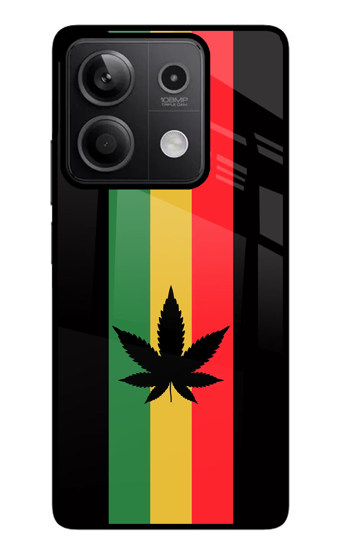 Weed Flag Redmi Note 13 5G Glass Case Back Cover by Casekaro