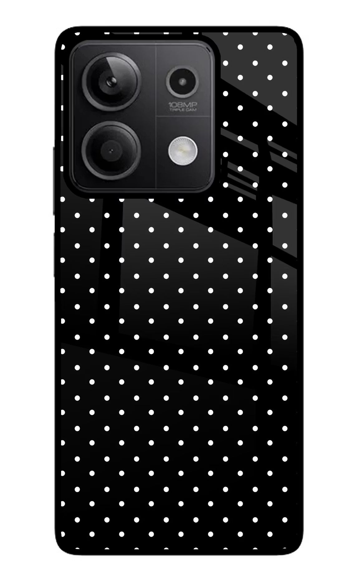 White Dots Redmi Note 13 5G Glass Case Back Cover by Casekaro