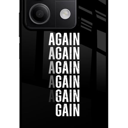 Again Again Gain Redmi Note 13 5G Glass Case Back Cover by Casekaro