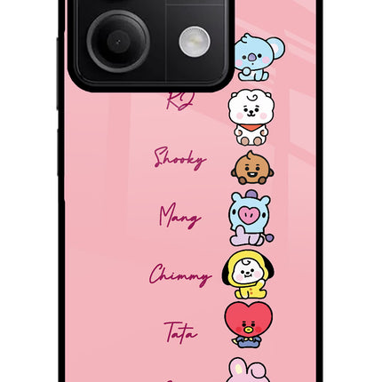 BTS names Redmi Note 13 5G Glass Case Back Cover by Casekaro