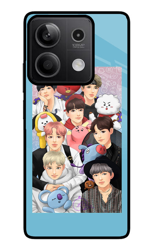 BTS with animals Redmi Note 13 5G Glass Case