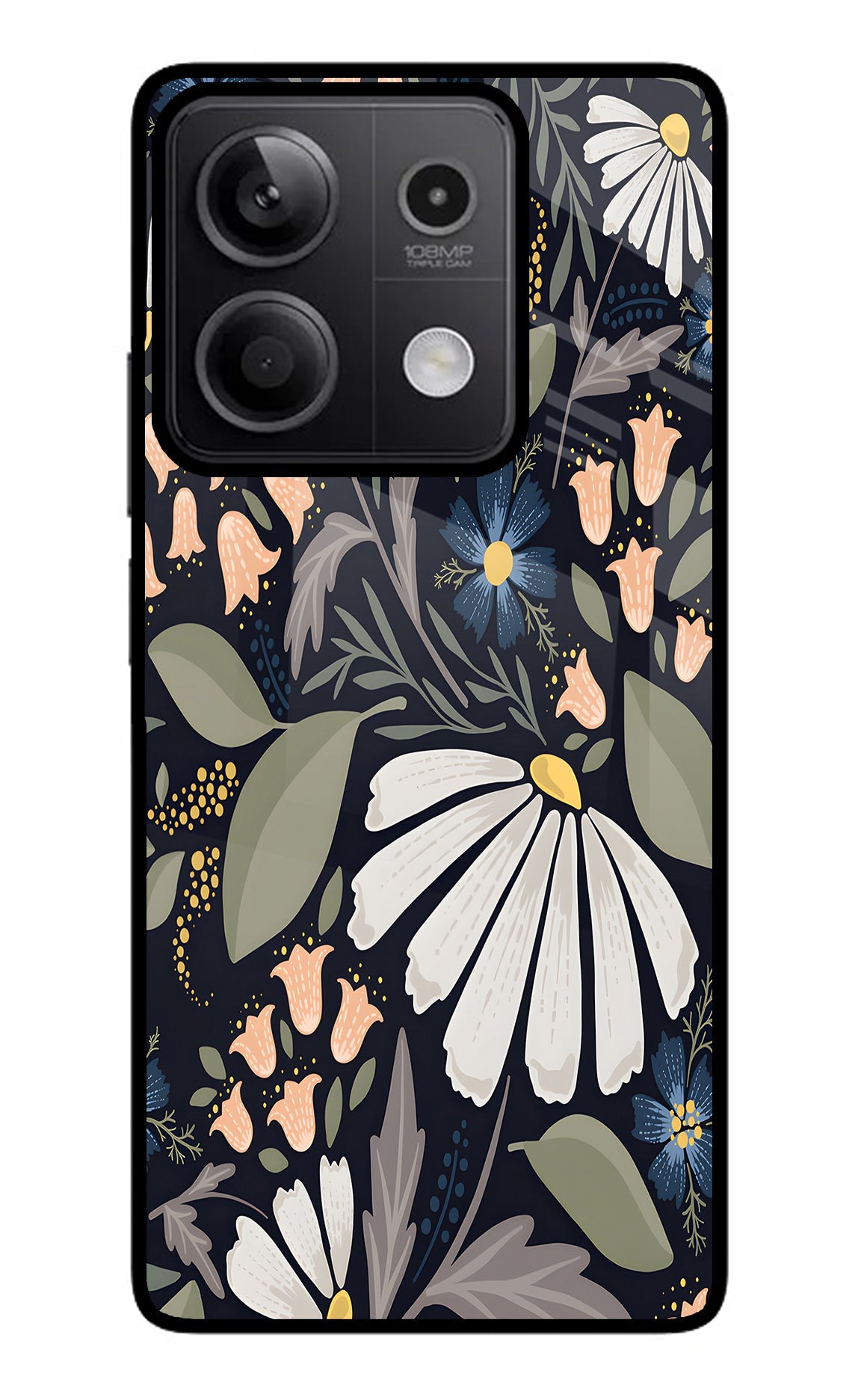 Flowers Art Redmi Note 13 5G Glass Case