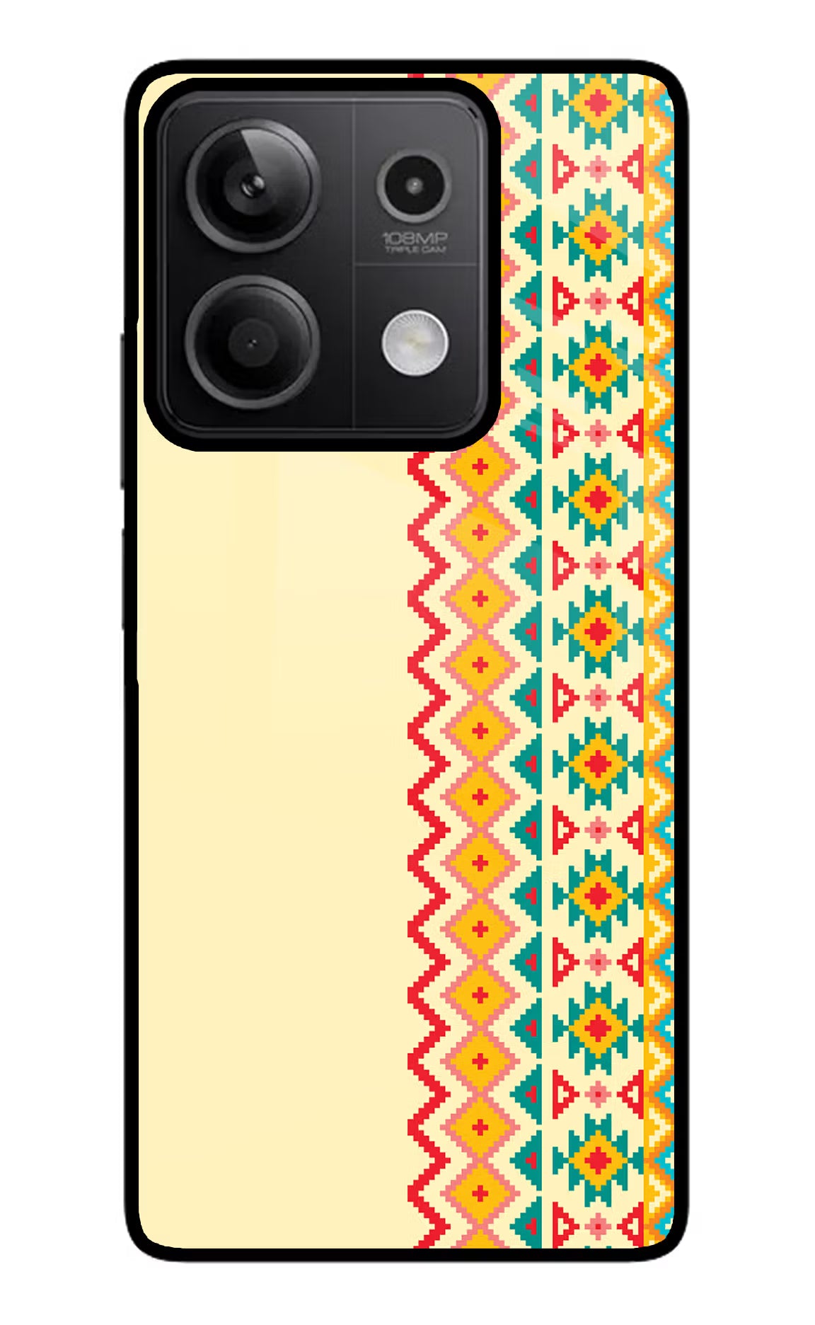 Ethnic Seamless Redmi Note 13 5G Glass Case Back Cover by Casekaro