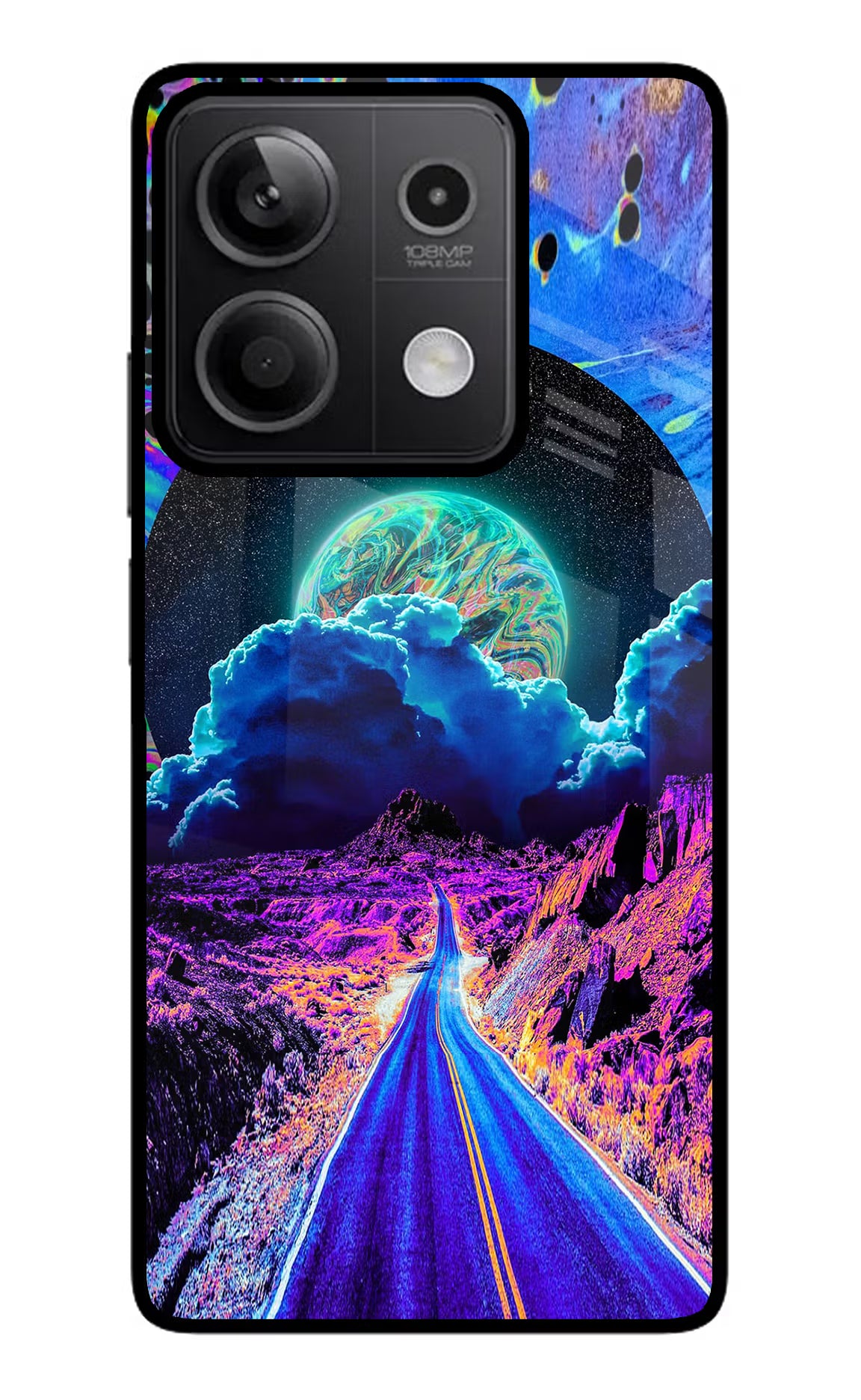 Psychedelic Painting Redmi Note 13 5G Glass Case Back Cover by Casekaro