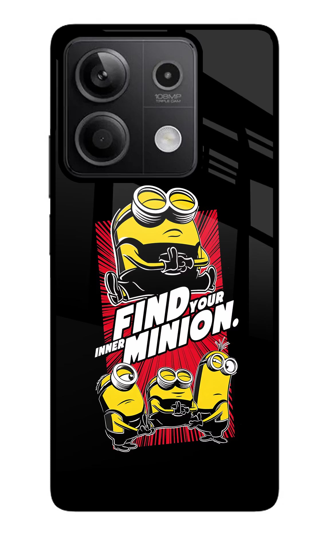 Find your inner Minion Redmi Note 13 5G Glass Case Back Cover by Casekaro
