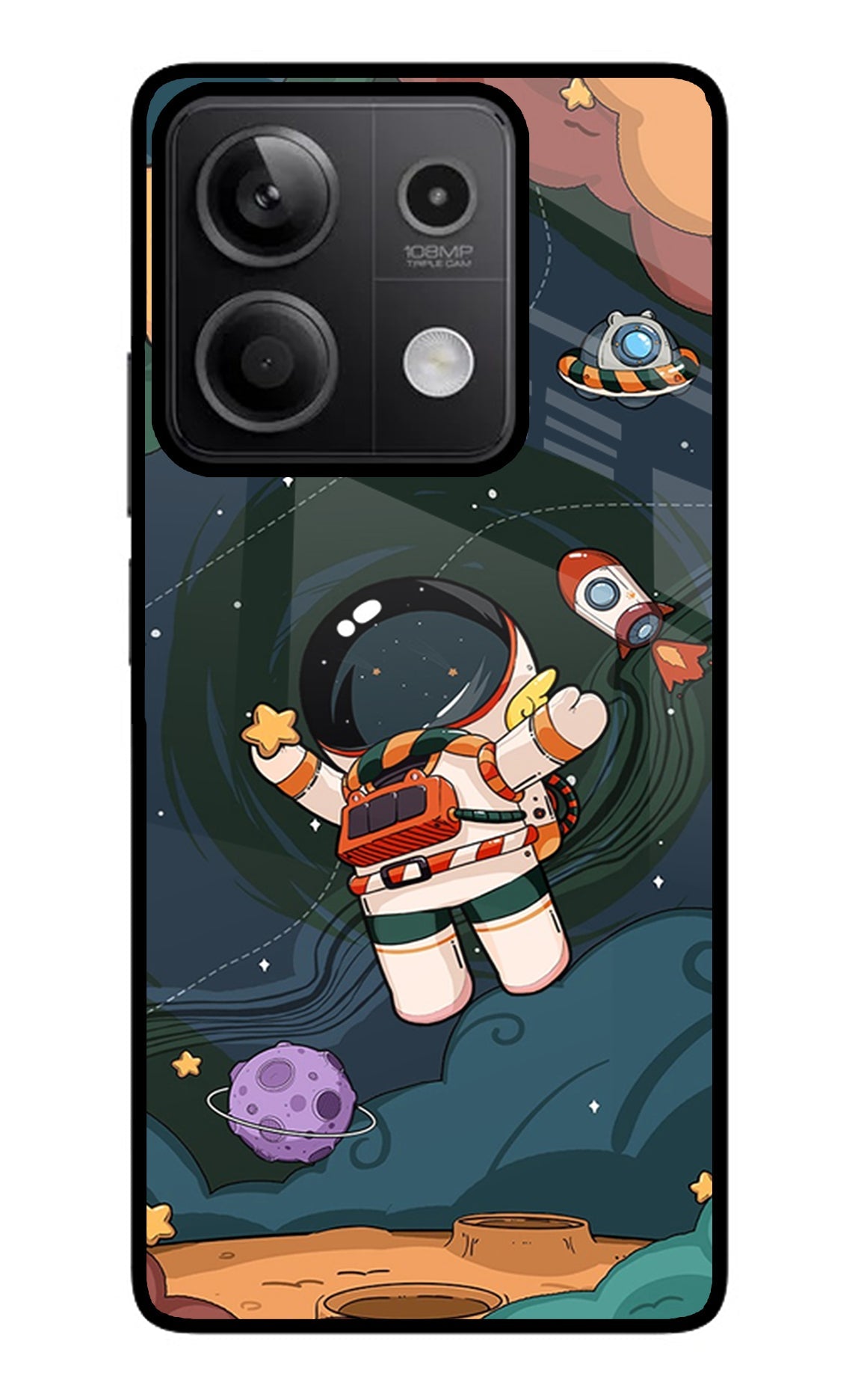 Cartoon Astronaut Redmi Note 13 5G Glass Case