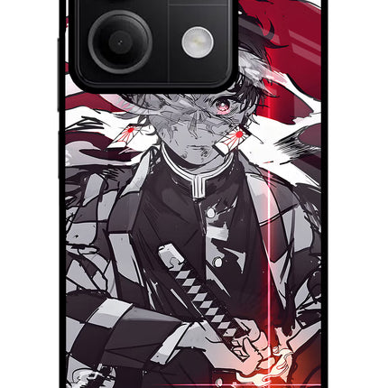 Demon Slayer Redmi Note 13 5G Glass Case Back Cover by Casekaro