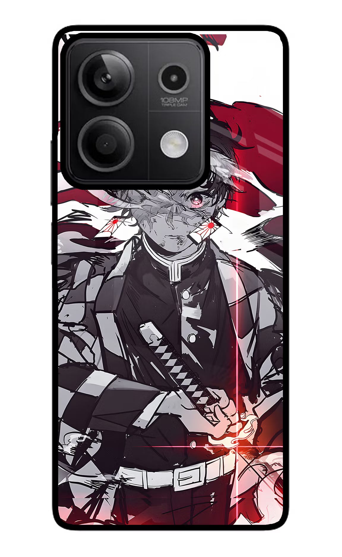 Demon Slayer Redmi Note 13 5G Glass Case Back Cover by Casekaro