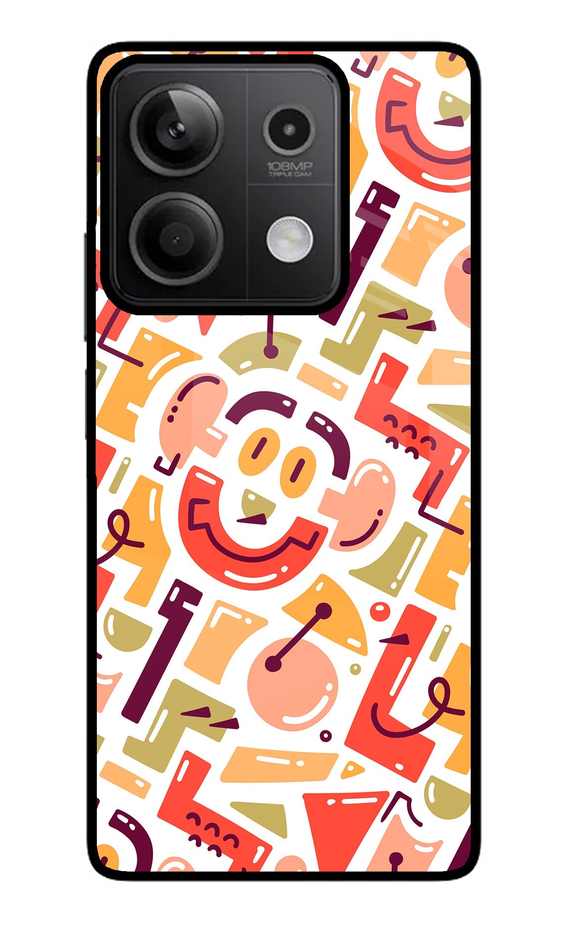 Doodle Pattern Redmi Note 13 5G Glass Case