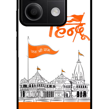 Jai Shree Ram Hindu Redmi Note 13 5G Glass Case Back Cover by Casekaro