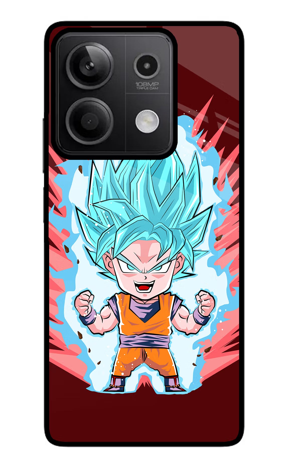 Goku Little Redmi Note 13 5G Glass Case Back Cover by Casekaro