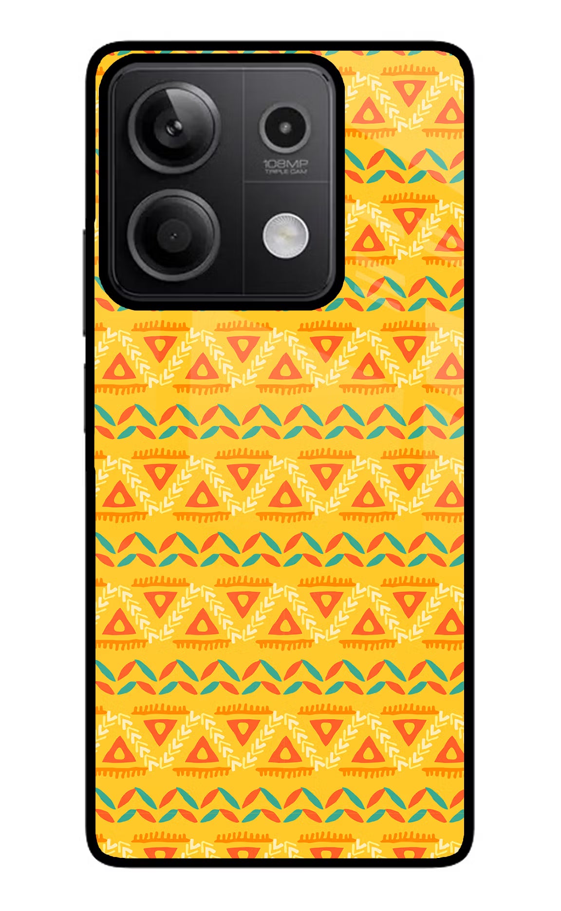 Tribal Pattern Redmi Note 13 5G Glass Case Back Cover by Casekaro