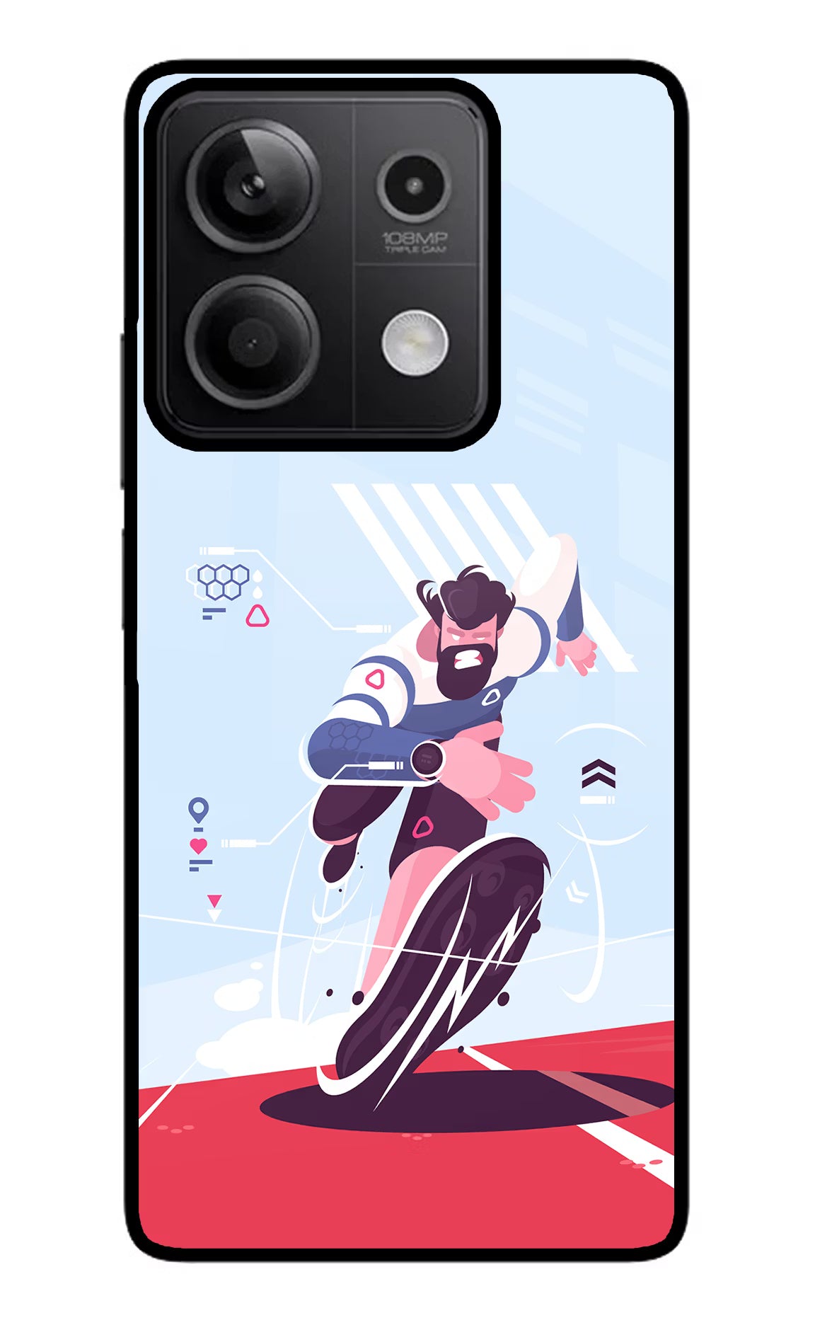 Run Pro Redmi Note 13 5G Glass Case Back Cover by Casekaro