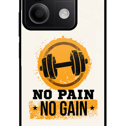 No Pain No Gain Redmi Note 13 5G Glass Case Back Cover by Casekaro