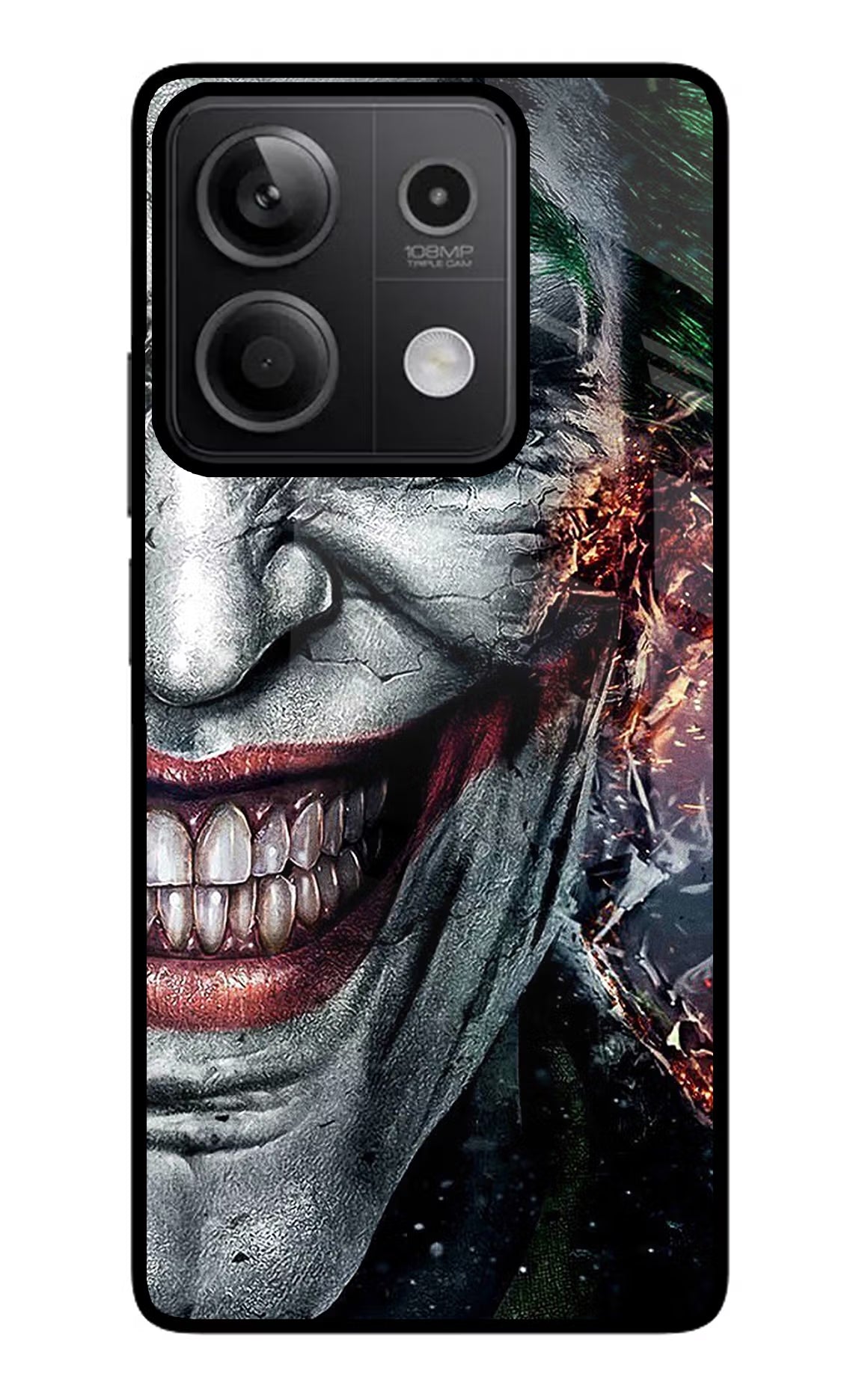 Joker Cam Redmi Note 13 5G Glass Case Back Cover by Casekaro