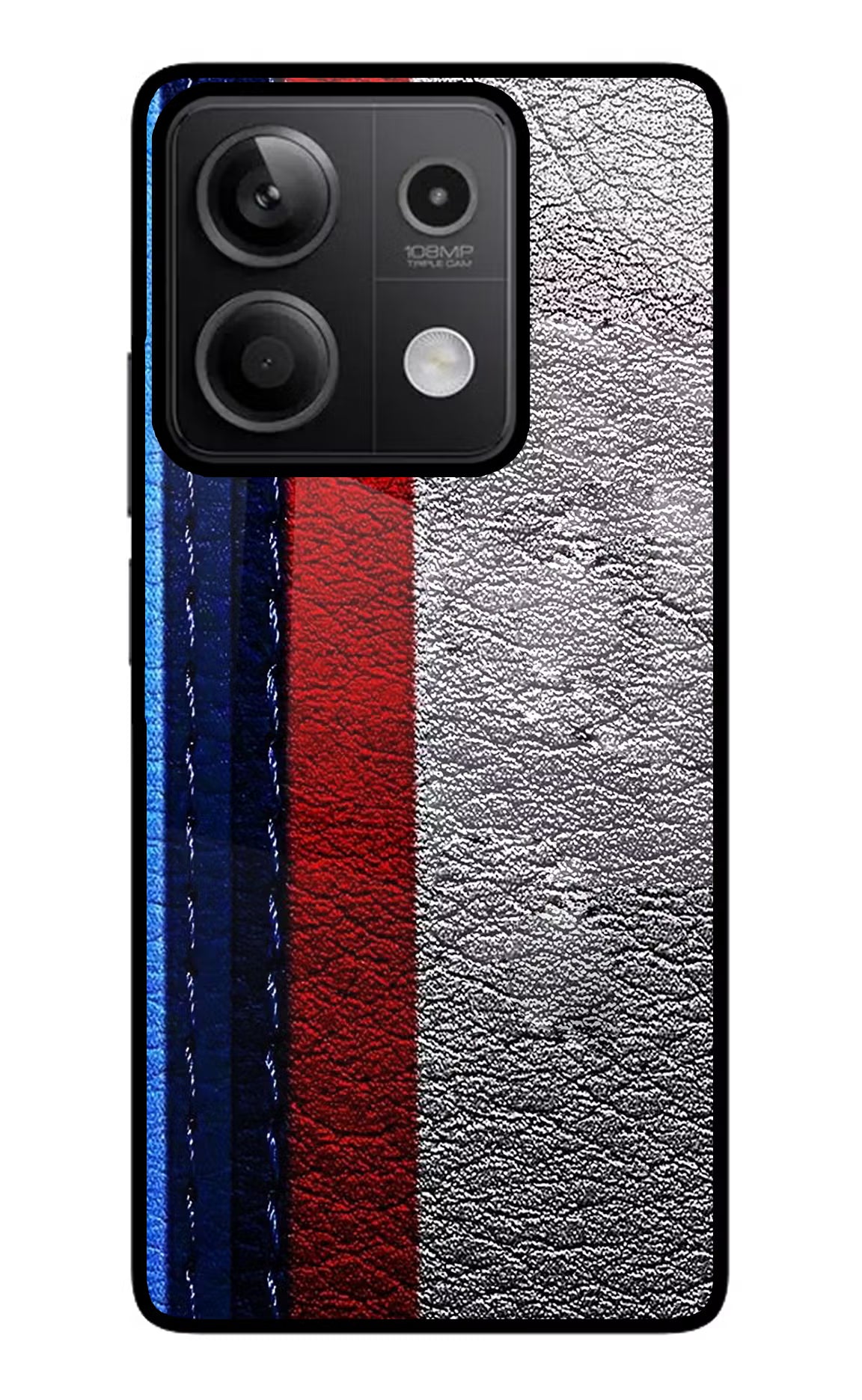 BMW Stripes Redmi Note 13 5G Glass Case Back Cover by Casekaro