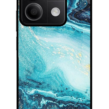 Blue Glitter Marble Redmi Note 13 5G Glass Case
