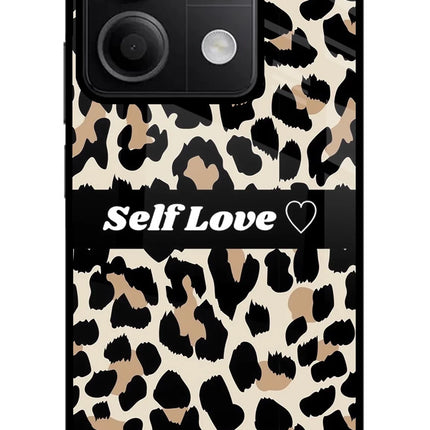Leopard Print Self Love Redmi Note 13 5G Glass Case