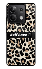 Leopard Print Self Love Redmi Note 13 5G Glass Case