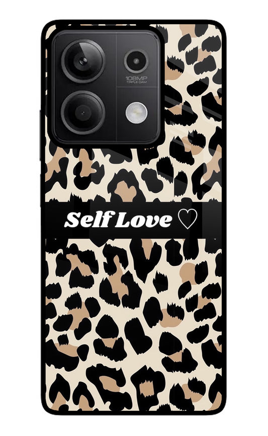 Leopard Print Self Love Redmi Note 13 5G Glass Case