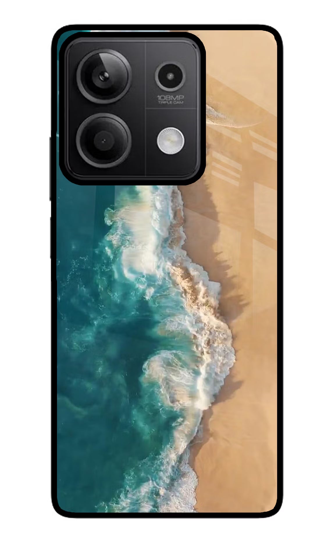 Ocean Beach Redmi Note 13 5G Glass Case Back Cover by Casekaro