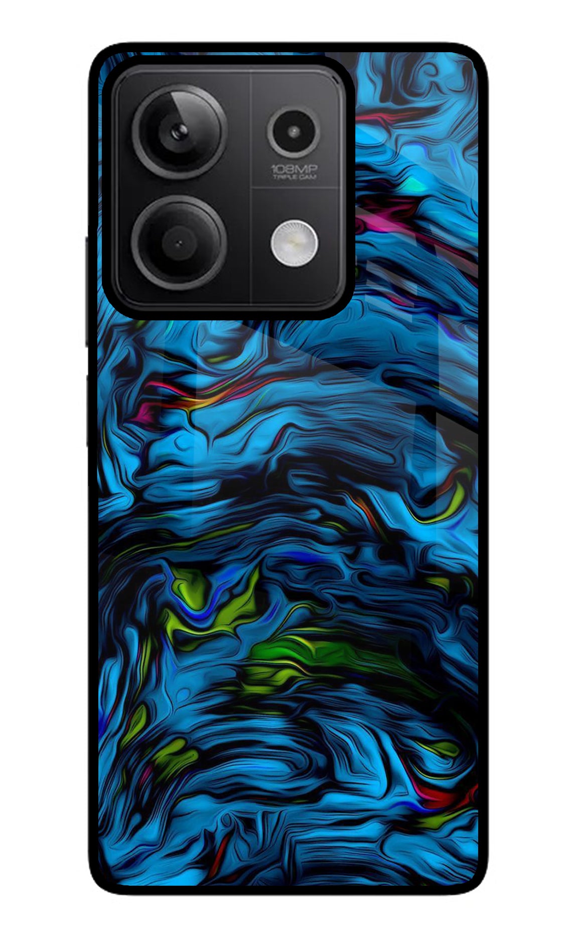 Dark Blue Abstract Redmi Note 13 5G Glass Case